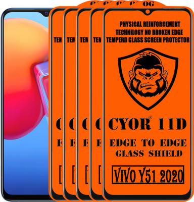 CYOR Edge To Edge Tempered Glass for VIVO Y51 2020(Pack of 5)