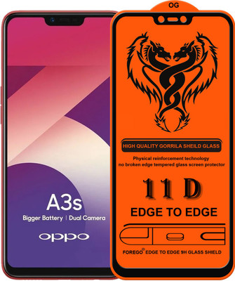 Forego Edge To Edge Tempered Glass for Oppo A3s(Pack of 1)
