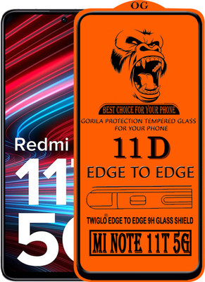 TWIGLO Edge To Edge Tempered Glass for REDMI NOTE 11T 5G(Pack of 1)
