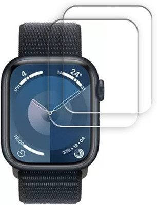 SOMTONE Edge To Edge Tempered Glass for APPLE Watch Series 9 45mm SMARTWATCH SCREEN GUARD(Pack of 2)