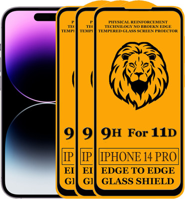 SEVEN7STAR Edge To Edge Tempered Glass for Apple iPhone 14 Pro (6.1) [ NOT FOR IPHONE 14 PRO MAX ](Pack of 3)
