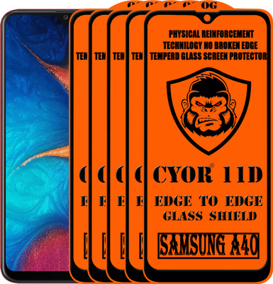 CYOR Edge To Edge Tempered Glass for SAMSUNG A40(Pack of 5)