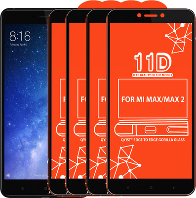 Qyist Edge To Edge Tempered Glass for FOR MI MAX, MI MAX 2(Pack of 4)