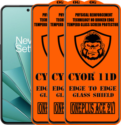 CYOR Edge To Edge Tempered Glass for ONEPLUS ACE 2V(Pack of 3)