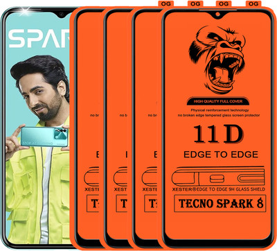PFOAM Edge To Edge Tempered Glass for TECNO SPARK 8(Pack of 4)