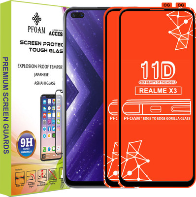 PFOAM Edge To Edge Tempered Glass for REALME X3(Pack of 2)