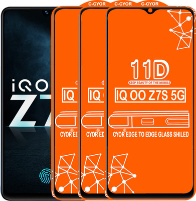 CYOR Edge To Edge Tempered Glass for IQOO Z7S 5G(Pack of 3)
