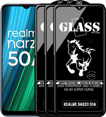 PFOAM Edge To Edge Tempered Glass for REALME NARZO 50A(Pack of 3)