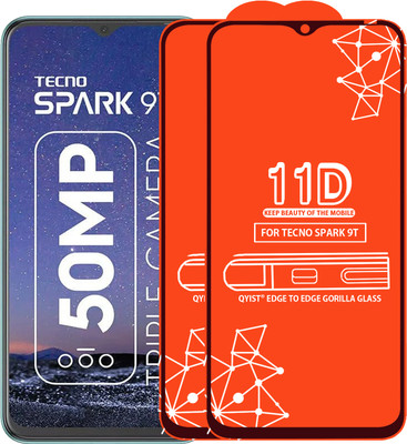 Qyist Edge To Edge Tempered Glass for Tecno Spark 9T(Pack of 2)
