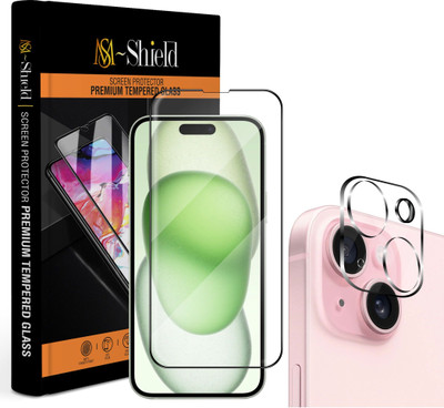 MS-Shield Edge To Edge Tempered Glass for Apple iPhone 15 Plus, With Camera Lens Protector(Pack of 1)