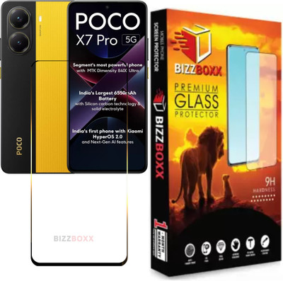 BizzBoxx Edge To Edge Tempered Glass for POCO X7 Pro 5G, POCO X7 Pro, POCO X7Pro, POCO X 7 Pro, Precise Curved Edges, Scratch Guard, temper glass guard, screen guard, temper glass(Pack of 1)