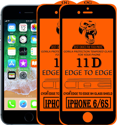 CYOR Edge To Edge Tempered Glass for Apple iPhone 6(Pack of 2)