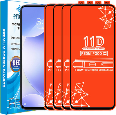 PFOAM Edge To Edge Tempered Glass for REDMI POCO X2(Pack of 4)