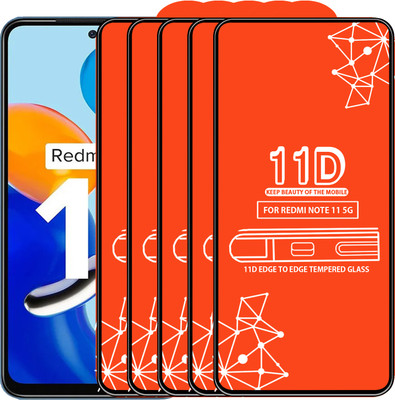 Roxel Edge To Edge Tempered Glass for Redmi Note 11 5G(Pack of 5)