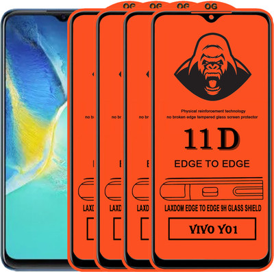 Laxdom Edge To Edge Tempered Glass for VIVO Y01(Pack of 4)