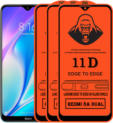 Laxdom Edge To Edge Tempered Glass for REDMI 8A DUAL(Pack of 3)