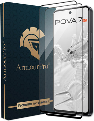 ArmourPro Edge To Edge Tempered Glass for Tecno Pova 7 5G, Pova 7(Pack of 2)