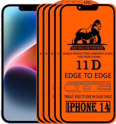 TWIGLO Edge To Edge Tempered Glass for IPHONE 14(Pack of 5)