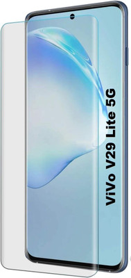 Bulkwala Edge To Edge Tempered Glass for Tempered Glass Compatible with VIVO V29 lite, Screen Protector 3D Curved Full Glue (UV SET) Tempered Glass Compatible with VIVO V29 lite -Transparent(Pack of 1)