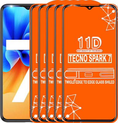 TWIGLO Edge To Edge Tempered Glass for TECNO SPARK 7(Pack of 5)