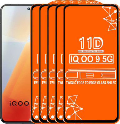 TWIGLO Edge To Edge Tempered Glass for IQOO 9 5G(Pack of 5)