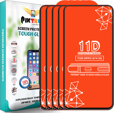 PikTrue Edge To Edge Tempered Glass for Oppo A74 5G(Pack of 5)