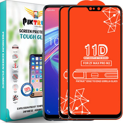 PikTrue Edge To Edge Tempered Glass for Asus Zenfone Max Pro M2(Pack of 2)