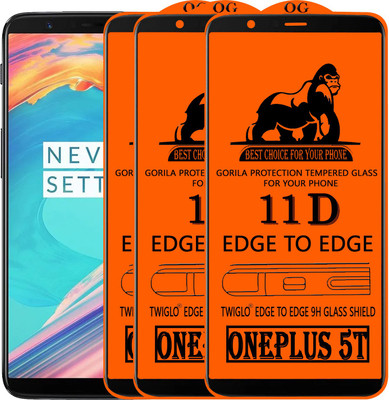 TWIGLO Edge To Edge Tempered Glass for OnePlus 5T(Pack of 3)