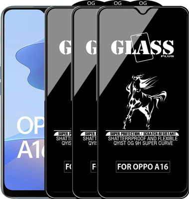 Qyist Edge To Edge Tempered Glass for OPPO A16(Pack of 3)
