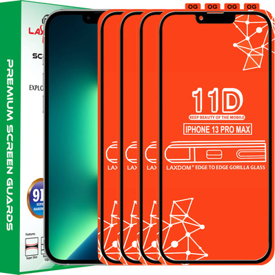 Laxdom Edge To Edge Tempered Glass for APPLE IPHONE 13 PRO MAX(Pack of 4)