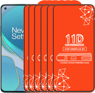 Qyist Edge To Edge Tempered Glass for Oneplus 8T(Pack of 6)