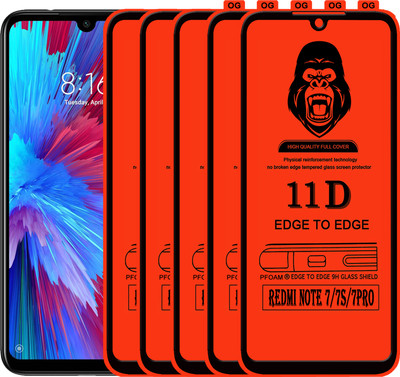 Laxdom Edge To Edge Tempered Glass for REDMI NOTE 7S(Pack of 5)