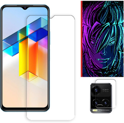 ARBAN Edge To Edge Tempered Glass for vivo Y33t 4G Tempered Glass Screen Protector | Anti-Scratch | Edge to Edge Full Coverage | 9H Hardness (1 FRONT SCREEN GUARD + 1 CAMERA LENS PROTECTOR + 1 FREE BACK EMBOSSED SKIN002)(Pack of 1)