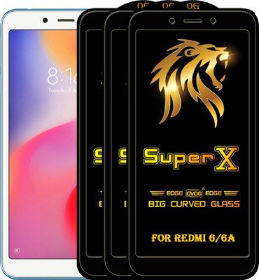 PFOAM Edge To Edge Tempered Glass for Mi Redmi 6A(Pack of 3)