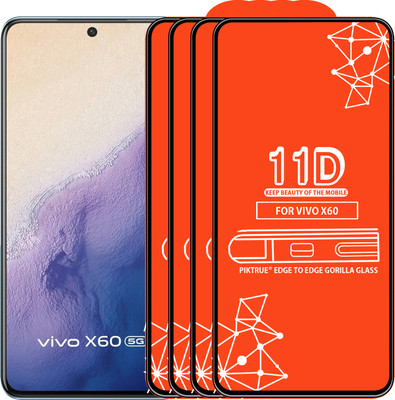 PikTrue Edge To Edge Tempered Glass for VIVO X60(Pack of 4)