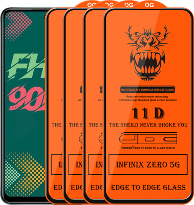 Forego Edge To Edge Tempered Glass for Infinix Zero 5G(Pack of 4)