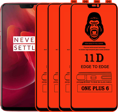 Laxdom Edge To Edge Tempered Glass for OnePlus 6(Pack of 4)