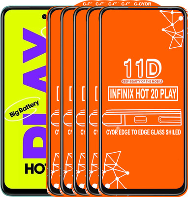 CYOR Edge To Edge Tempered Glass for INFINIX HOT 20 PLAY(Pack of 5)