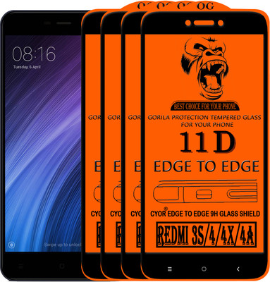 CYOR Edge To Edge Tempered Glass for Mi Redmi 3S(Pack of 4)