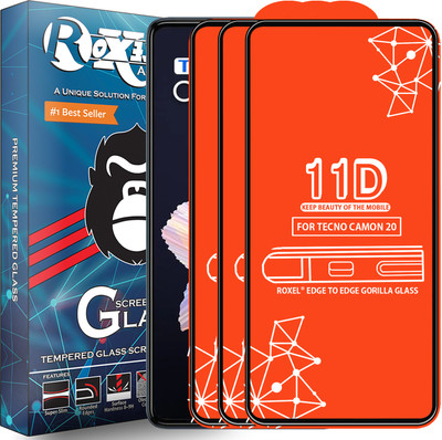 Roxel Edge To Edge Tempered Glass for Tecno Camon 20(Pack of 3)
