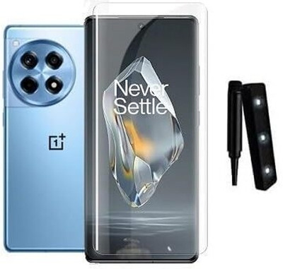 GORILLA FIVE FLEXII Edge To Edge Tempered Glass for Oneplus 12 5G, Oneplus 12R 5G ( Pack of 1) Full Adhesive UV Curved Case Friendly HD Clarity(Pack of 1)