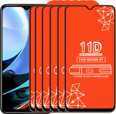 Qyist Edge To Edge Tempered Glass for Redmi 9T(Pack of 6)