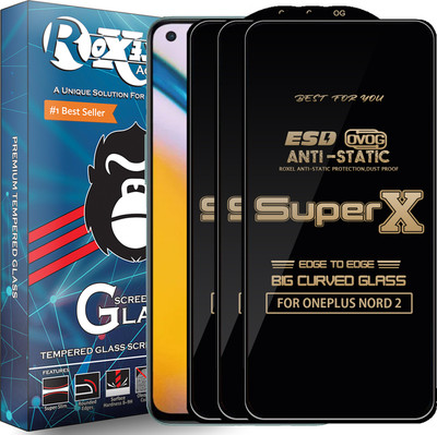 Roxel Edge To Edge Tempered Glass for ONEPLUS NORD 2(Pack of 3)