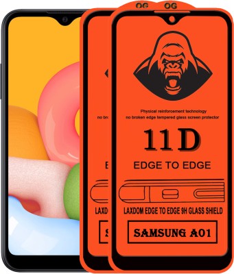 Laxdom Edge To Edge Tempered Glass for SAMSUNG GALAXY A01(Pack of 2)