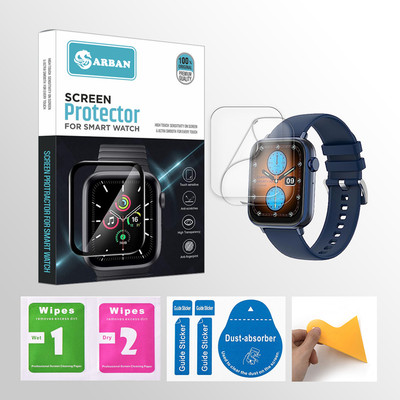 ARBAN Edge To Edge Tempered Glass for Fire-Boltt Ninja Fit Pro 2.0 inch Smartwatch 2 PROTECTOR + 2 WIPES + 2 DUST REMOVAL STICKER + 1 WIPER(Pack of 2)