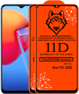DeepzHub Edge To Edge Tempered Glass for vivo Y51 2020(Pack of 2)