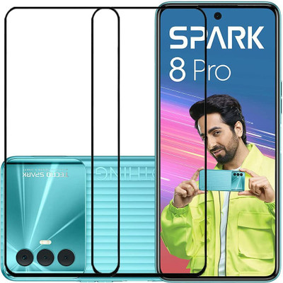 NIMMIKA ENTERPRISES Edge To Edge Tempered Glass for Tecno Spark 8 Pro D+ Tempered Glass(Pack of 2)