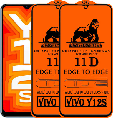 TWIGLO Edge To Edge Tempered Glass for VIVO Y12S(Pack of 2)