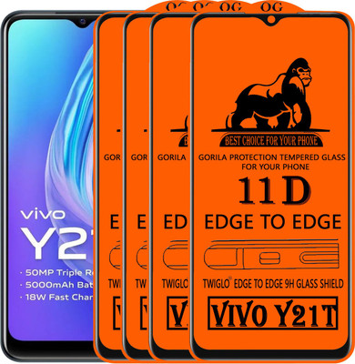 TWIGLO Edge To Edge Tempered Glass for VIVO Y21T(Pack of 4)