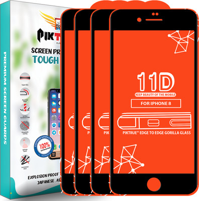 PikTrue Edge To Edge Tempered Glass for Apple iPhone 8(Pack of 4)